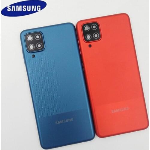 Samsung A12 Back Battery Cover Rear Door Housing Replacement Case Repair Parts For Galaxy A125 A125F & Camera Lens + Side Button