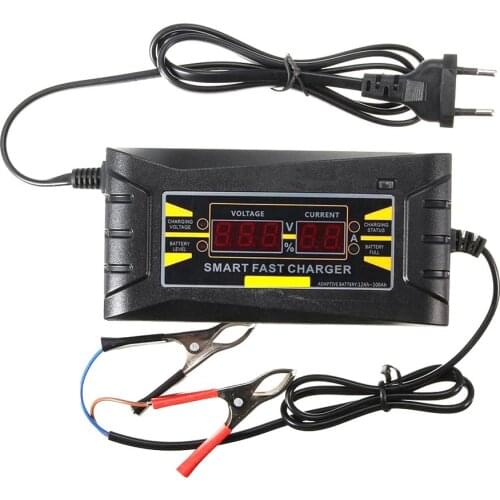 New 12V 6A Smart Fast Lead Acid Battery Charger For 12V Car Motorcycles Truck Auto LCD Display 220V