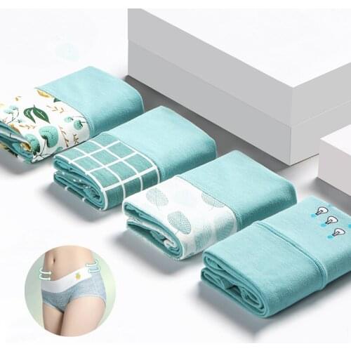 High Waist 4Pcs Panties Women Cotton Body Shaper Underwear Slim Female Seamless Briefs Sexy Breathable Lingerie Plus Size M-5XL