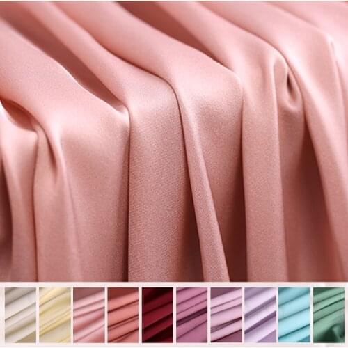 102-135CM Wide 19-22MM Solor Color Blue Purple Green Strech Silk Spandex Fabric for Blouse Dress Cheongsam Pants DE1045