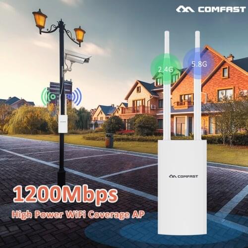 1200Mbps Waterproof High Power Outdoor AP wifi router 360 degree Coverage Access Point Wifi Base Station with dual antennas