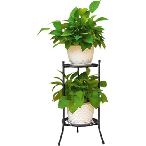2 Holder Metal Plant Stand Plant Pot Stands Flower Display Shelf Plant Holder Display Rack Home Outdoor Patio Garden Decoration
