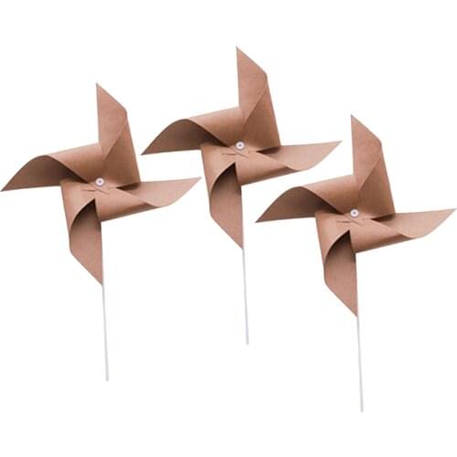 3pcs Kraft Pinwheels Windmill fToys Wedding Party Decorations Photo Props
