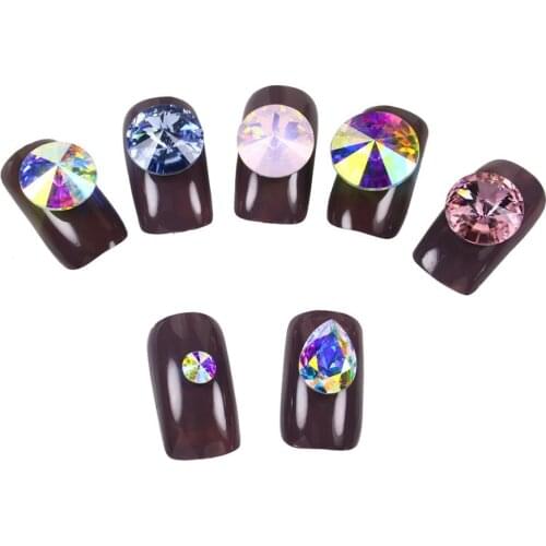 3D AB Diamond Gems GlitterNail art Rhinestone Glass Crystal Nail Art Decor nail art decorations strass rhinestones glue on nail