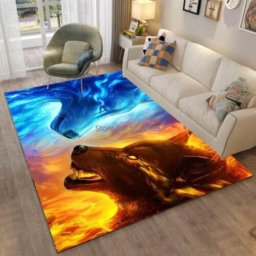 4 Type 3D Printing Bedroom Rugs Large Cat Eyes Wolf Skull Carpets Modern Halloween Party Anti-slip Floor Rug Home Decor Mats
