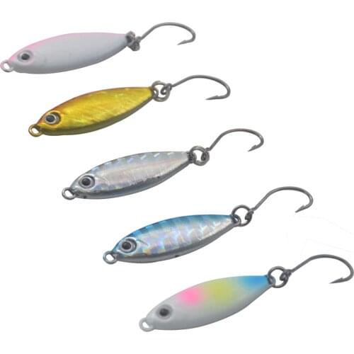 5PCS Trout Luminous Spoon Lure Metal Bait mixed Colors Pesca Freshwater Fishing Tackle Isca Artificial Lake Fishing 3g 5g