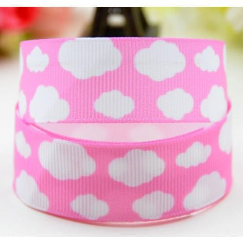 7/8'' 22mm,1" 25mm,1-1/2" 38mm,3" 75mm Cloud Cartoon Printed grosgrain ribbon party decoration 10 Yards X-01648