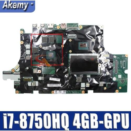 Akemy For Lenovo Thinkpad P72 Laptop Motherboard CPU i7-8750HQ GPU 4GB Tested 100% Work FRU 01YU287 01YU288 01YU273 01YU274