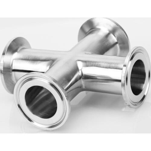 Free Shipping 1''---4" Sanitary Tri Clamp 4 Way Connector Pipe Fitting,Tri Clamp Style Cross For Homebrew,Stainless Steel 304