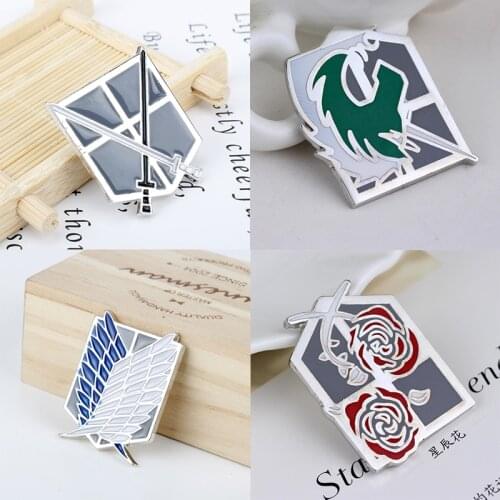 Attack On Titan Brooch Shingeki No Kyojin Anime Cosplay Wings of Liberty Lapel Pin Clothes Pin Accessories