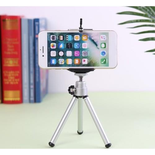 Quick Release Camera Tripod Video Monopod Bracket with Phone Clip 360 Rotatable Portable Lightweight Holder Adapter