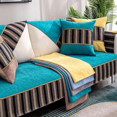 Nordic Chenille Sofa Cover Solid Color Good Quality Non-slip Sofa Mat Cover Modern Universal Sofa Covers for Living Room