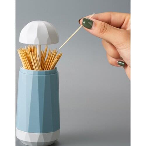 Toothpick Holder Container Household Table Toothpick Storage Box Cotton Swab Dispenser Portable Push-type Hand Pressure