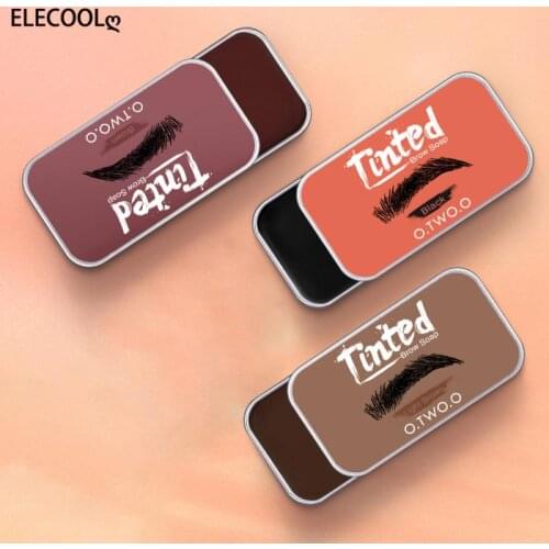 ELECOOL 3 Color Eyebrow Gel Brows Wax Waterproof Long-Lasting 3D Feathery Wild Brow Styling Soap For Eyebrows Womens Cosmetics
