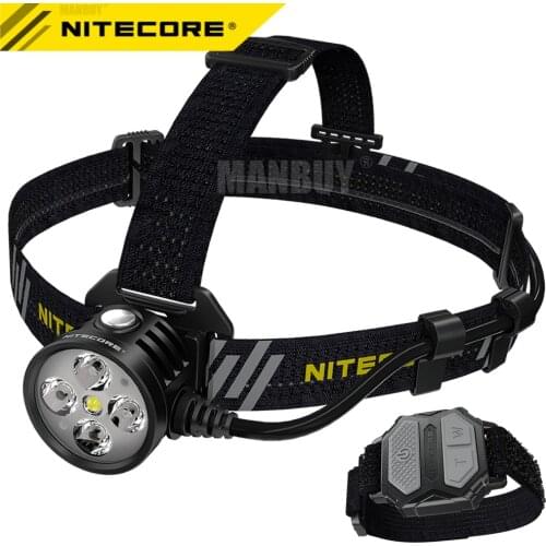 2021 Nitecore HU60 USB Powered Elite LED Headlamp 4 x CREE XP-G3 S3 LED 1600 Lumens with Remote Control Wristband Free Shipping