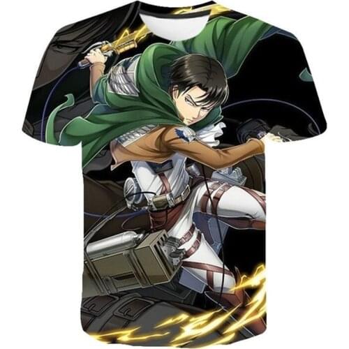 2021 Attack on Titan anime clothes t-shirt shingeki no kyojin shirt sleeves mens tops ropa hombre street children short sleeves