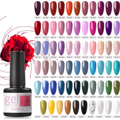 7.5ml Nail Gel Polish Spring Color Long Lasting Hybrid Soak Off UV LED Nail Gels 65 Colors Top Base Coat DIY Manicure Gel