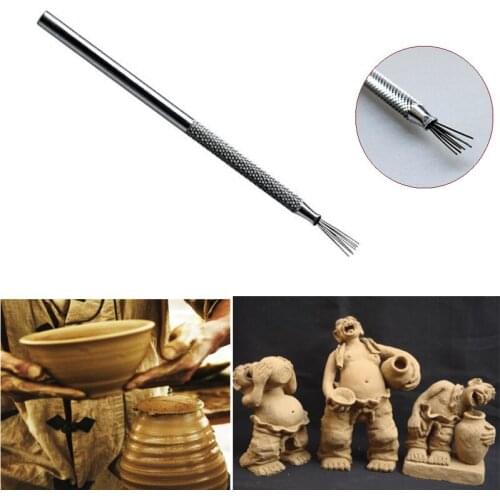 Picture Of Color Creative Handmade Pottery Clay Seven-Pin Texture Brush Ceramic Auxiliary Modeling Production Tool