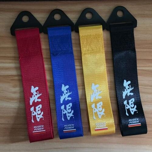 JDM for MUGEN power Hella Flush emblem Car Towing belt for Honda civic TOYOTA Nissan Lexus Bmw Mitsubishi Audi tow accessories