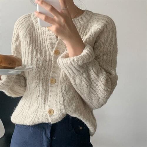 Alien Kitty Autumn Chic New Gentle Mujer Casual Cardigan Sweater 2021 Knitted Loose Sweet All Match Soft Comfortable Femme Tops