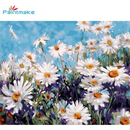 Paintmake flowers DIY Paint By Numbers Oil Painting On Canvas Daisy Home Decoration Painting Wall Art Picture For Kids