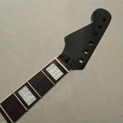 Left hand Maple 22 frets electric guitar parts Guitar Neck Rosewood block inlay