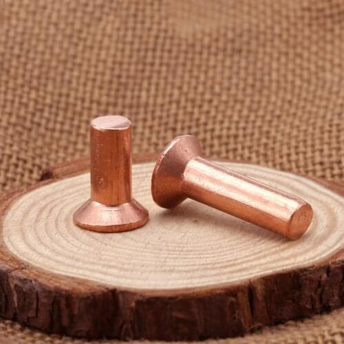 Copper percussion countersunk head rivets Flat head solid rivets Flat cone head copper rivets M6 M8