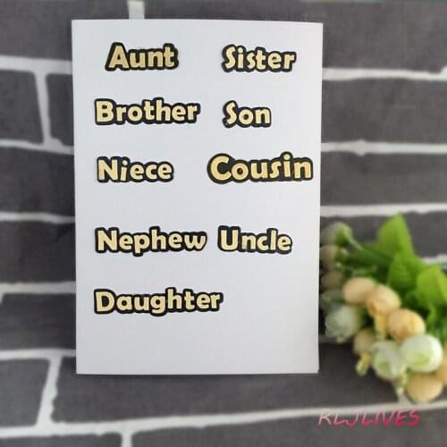 Family Name Metal Cutting Dies Stencils for DIY Scrapbooking photo album Decorative Embossing DIY Paper Cards
