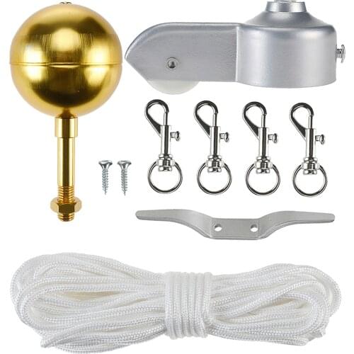 Outdoor Flag Pole Hardware Repair Kit 4" Cleat Hook 4 Flagpole Swivel Snap Clips Flagpole Truck for 2" Top