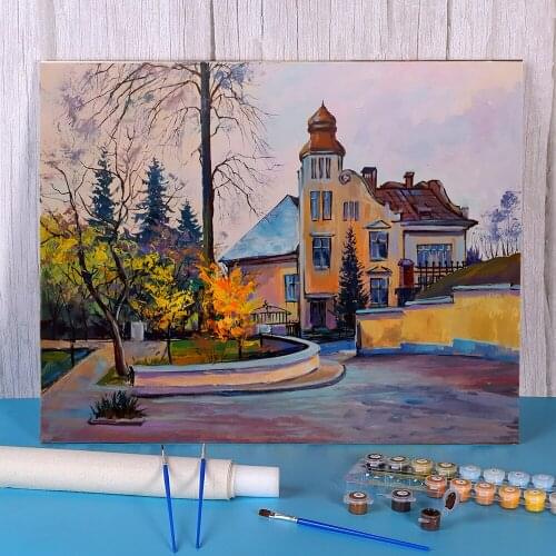 Landscape Lviv Painting By Numbers Kit Oil Paints 50*70 Canvas Pictures Wall Decoration Children Wall Art Handiwork Drawing