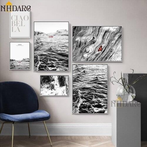 Nordic Cuadros Posters And Prints Black White Wall Art Canvas Painting Seaview Picture For Living Room Scandinavian Home Decor