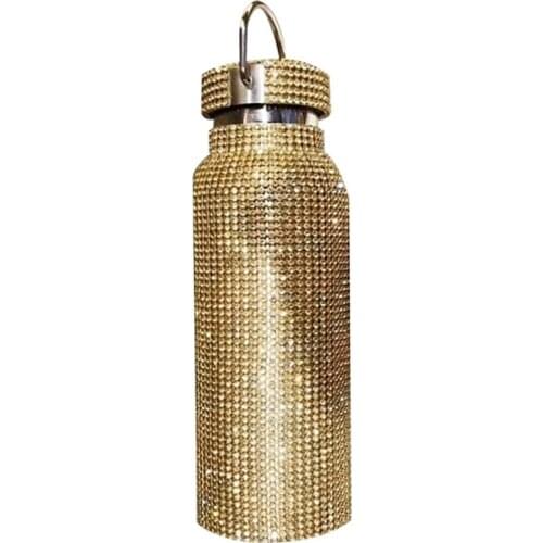 Stainless Steel Diamond Thermos Bottle,Diamond Vacuum Flask, Bling Rhinestone Cup Sparkling High-End Insulated Bottle