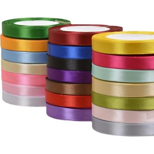 New (22meters/roll) 12mm Single Face Satin Ribbon Webbing Gift Christmas DIY Hair accessories and wedding decorations Ribbons