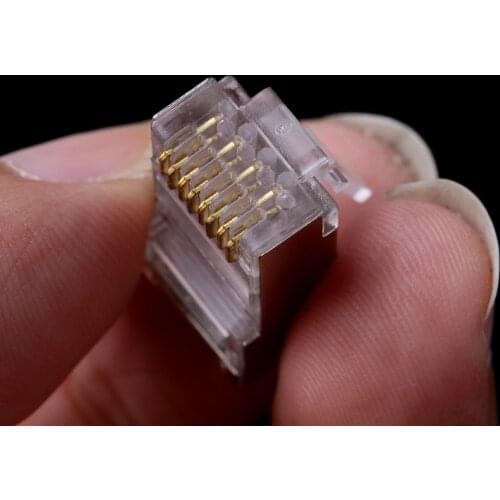RJ45 Cat6 8Pin 8P8C Shielded Stranded Crimp Modular Plug Connector Socket