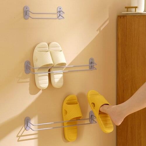 Bathroom Toilet Slippers Rack Wall-mounted Storage Rack Free Perforated Nail Storage To Put The Toilet Behind The Door Shelf