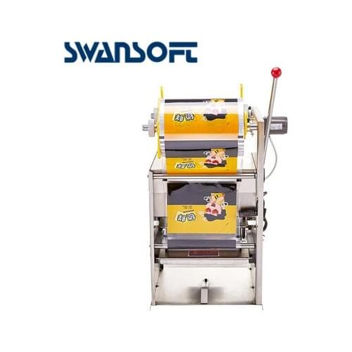 SWANSOFT Semi-auto Automatic tray sealing machine PET PP PS box sealing machine Food plastic Sealer Tofu box nut Candied tray