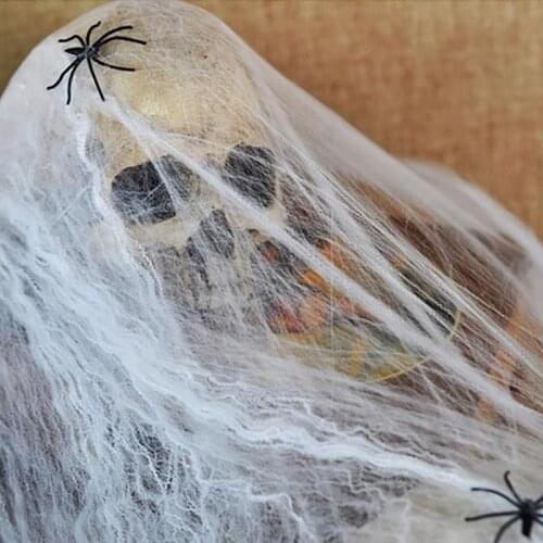 20g Halloween Scary Party Decor Stretchy Spider Web Cobweb Cotton Horror Halloween Decoration for Bar Haunted House Scene Props