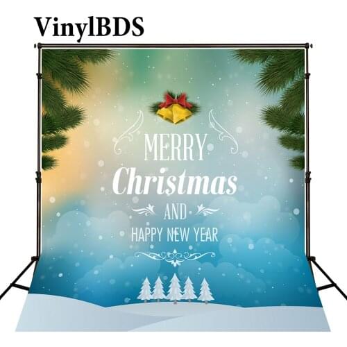 VinylBDS Christmas Background Spot Snow Bell Fundo Fotografico Madeira Green Leaf Background For Photo Studio