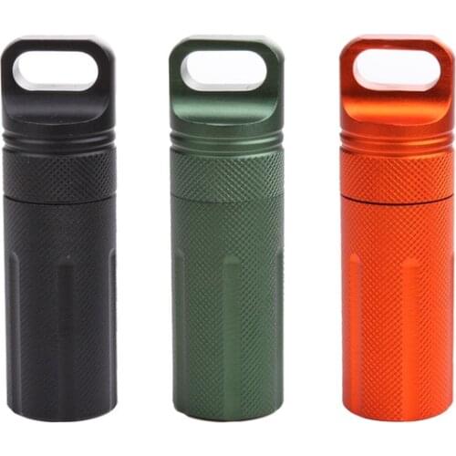 EDC waterproof Container capsule dry pill outdoor hike camp medicine holder Survive seal box storage trunk bottle case match