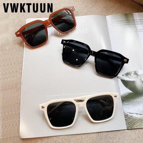VWKTUUN Square Sunglasses Women 2020 UV400 Goggles Vintage Candy Color Sun glasses For Women Rivet Frame Oversized Sunglasses
