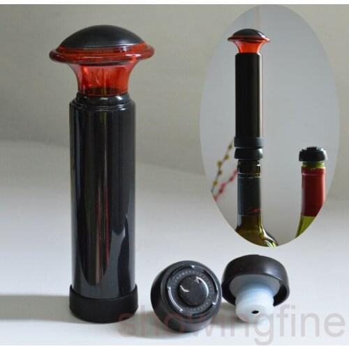 1 Pump + 2 Stoppers Split Type Vacuum Stoppers Air Pump and Bottle Sealer in combination Silicone Plug Free Shipping