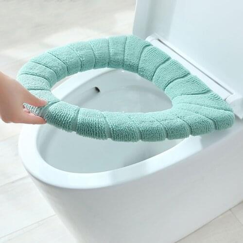 1PCS Household Knitting Soft O-shape Toilet Seat Cover Winter Warm Universal Closestool Mat Bathroom Accessories Furniture
