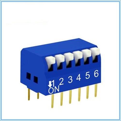 10 pcs/lot )DIP Switch 6 Way 2.54mm Toggle Switch ,Blue Snap Switch,DIP Switch