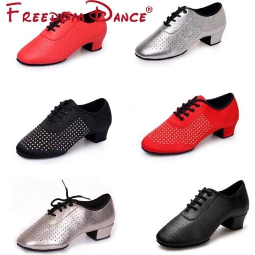 2021 Dancesport Shoes Ballroom Latin Dance Shoes for Women 4cm Heel Split Outsoles Lace-up Sneakers All Size Free Shipping