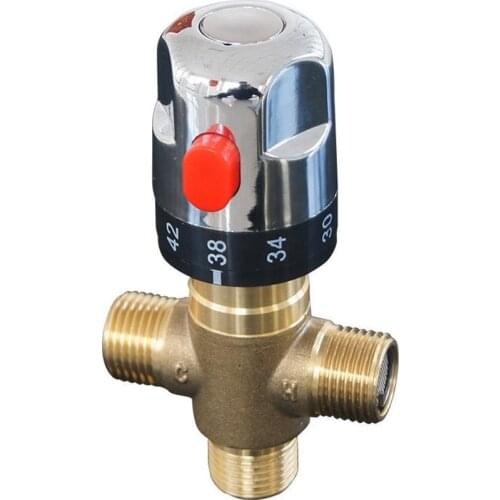 1PCS Brass G1/2 Male 3 Way Thermostatic Mixing Valve Temperature Shower Water Control