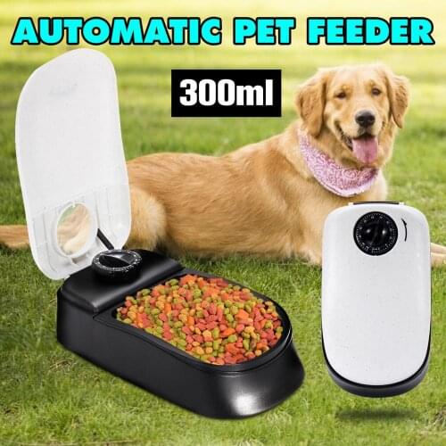 300ML Automatic Pet Feeder Food Dish Bowl Puppy Dog Cat Auto Timing Dispenser