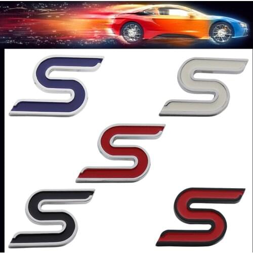 3D Premium S Sport car Hood Fender trunk Rear Bonnet Decal Emblem Badge Sticker for V8 Focus Fiesta Ecosport Kuga Mondeo Everest