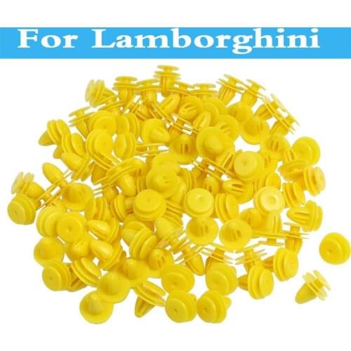 50x Plastic Fastener Car Door Rivets Clips Yellow For Lamborghini Elemento Veneno Murcielago Reventon Aventador Sesto Gallardo