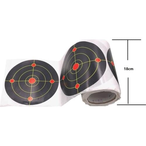 7"/18cm Self-Adhesive Splatter Splash & Reactive(Colors Impact) Shooting Sticker Targets(Bulls-eyes) 100Pcs per Roll