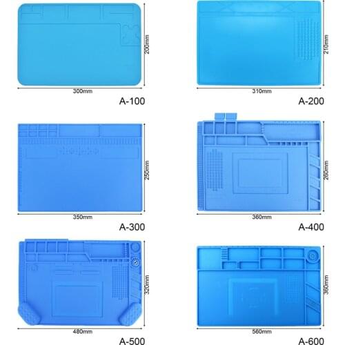A-100 200 300 400 500 600 Welding Silicone Pad Workbench Soldering Iron Table Anti-scalding Mat 100pcs/lot